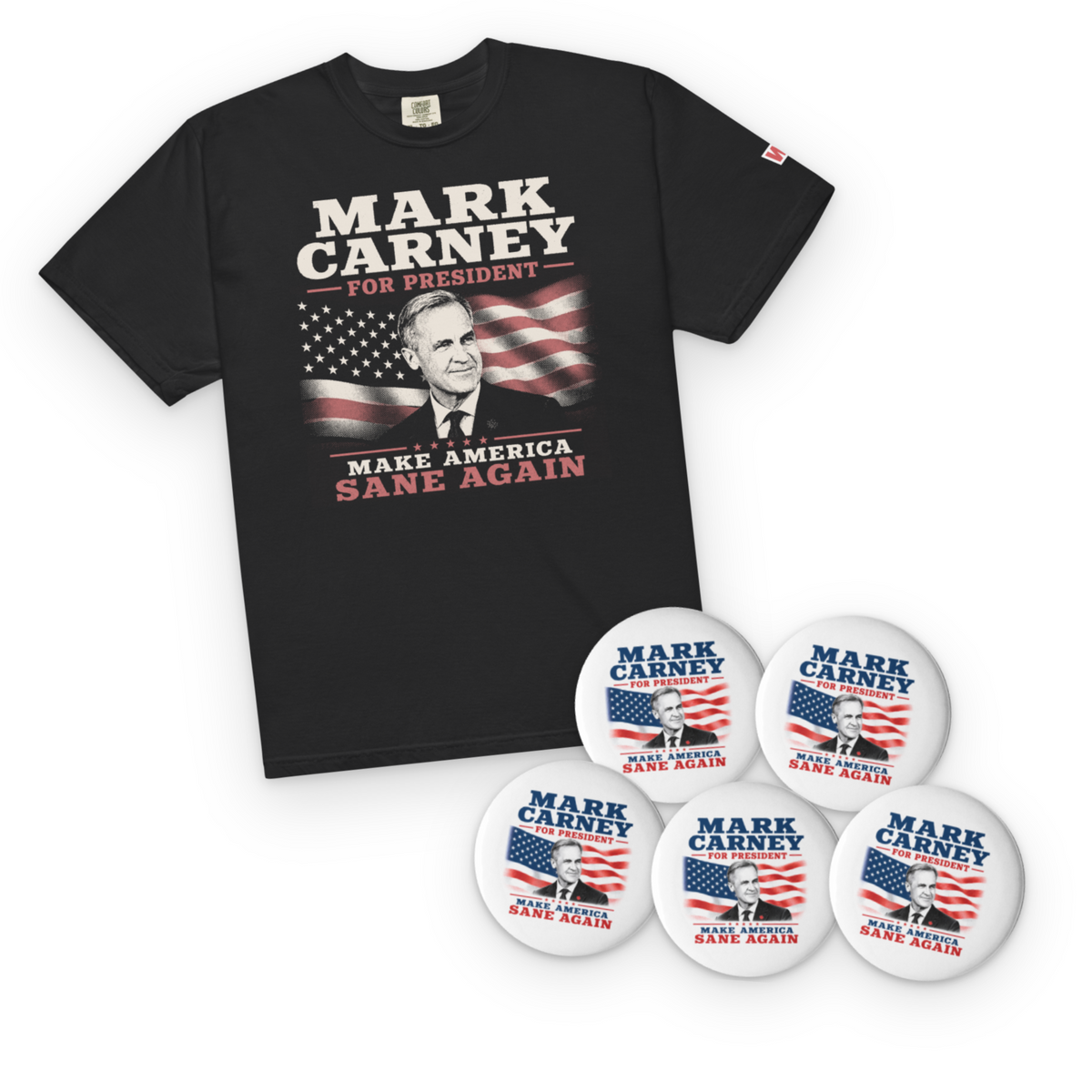 Carney For President Tshirt & Pin Bundle